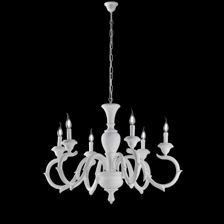 In Italien gefertigter Kronleuchter aus Holz für die Inneneinrichtung – Florenz Viadurini