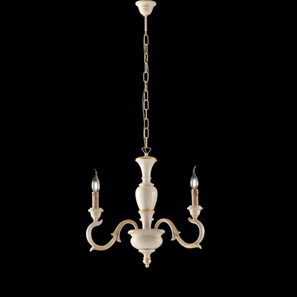 In Italien gefertigter Kronleuchter aus Holz für die Inneneinrichtung – Florenz Viadurini