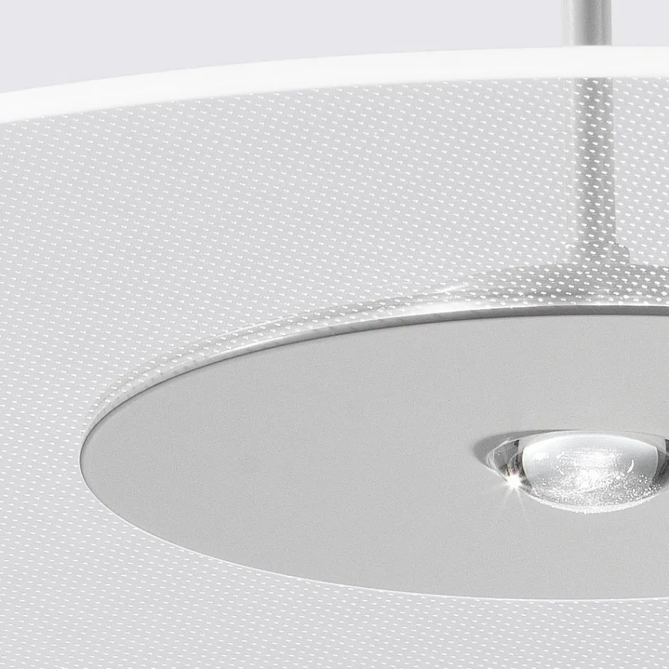 Kronleuchter aus Metall mit mikrogepunktetem Plexiglasdiffusor - Nora Viadurini