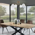 Kronleuchter aus metallischem Goldmetall und 4 weißen Glaskugeln - Venedig Viadurini