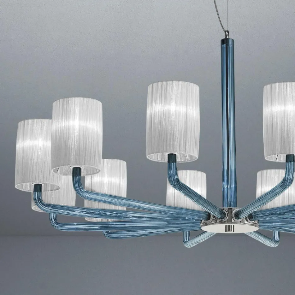 Kronleuchter aus Glas und Metall in Venedig, handgefertigt in Italien - Graham Viadurini