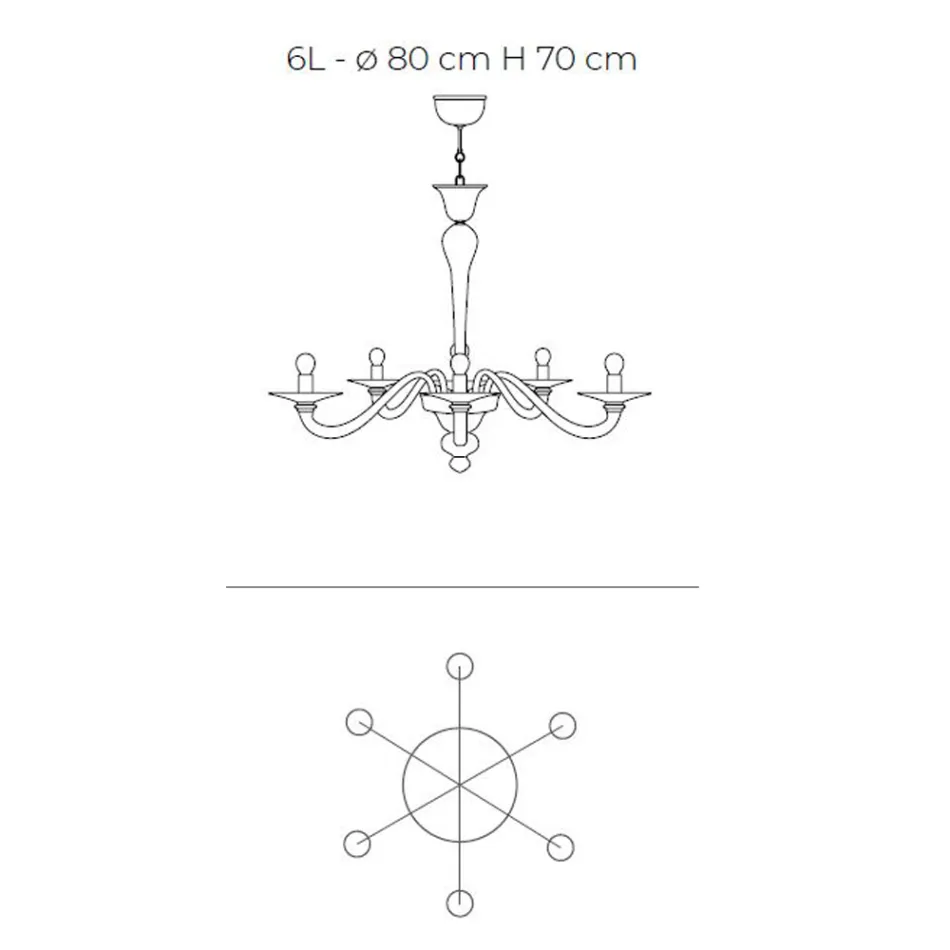 Kronleuchter aus mundgeblasenem venezianischem Glas im klassischen Stil - Demetra Viadurini