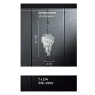 Klassischer Luxus-Kronleuchter aus verchromtem Metall und geschliffenem Kristall - Lambert Viadurini