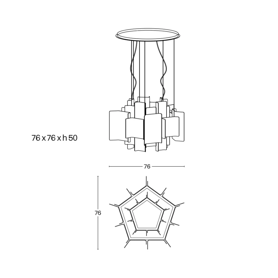 Velis – Elegant gestalteter, moderner Kronleuchter aus Fusingglas, hergestellt in Italien Viadurini