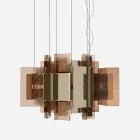 Velis – Elegant gestalteter, moderner Kronleuchter aus Fusingglas, hergestellt in Italien Viadurini