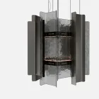 Velis – Elegant gestalteter, moderner Kronleuchter aus Fusingglas, hergestellt in Italien Viadurini