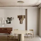 Velis – Elegant gestalteter, moderner Kronleuchter aus Fusingglas, hergestellt in Italien Viadurini
