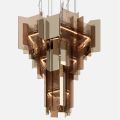 Moderner Kronleuchter aus Fusingglas mit elegantem Design, hergestellt in Italien - Velis