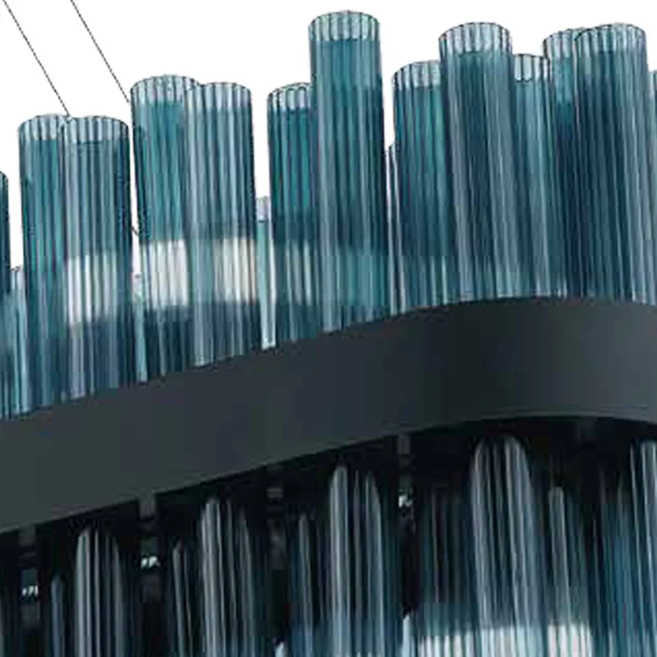 Moderner Kronleuchter aus mundgeblasenem Glas und Metall, italienische Handwerkskunst - Maesta Viadurini