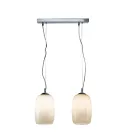 Zweiflammige, mundgeblasene Glas-Pendelleuchte, hergestellt in Italien - Soffio Viadurini