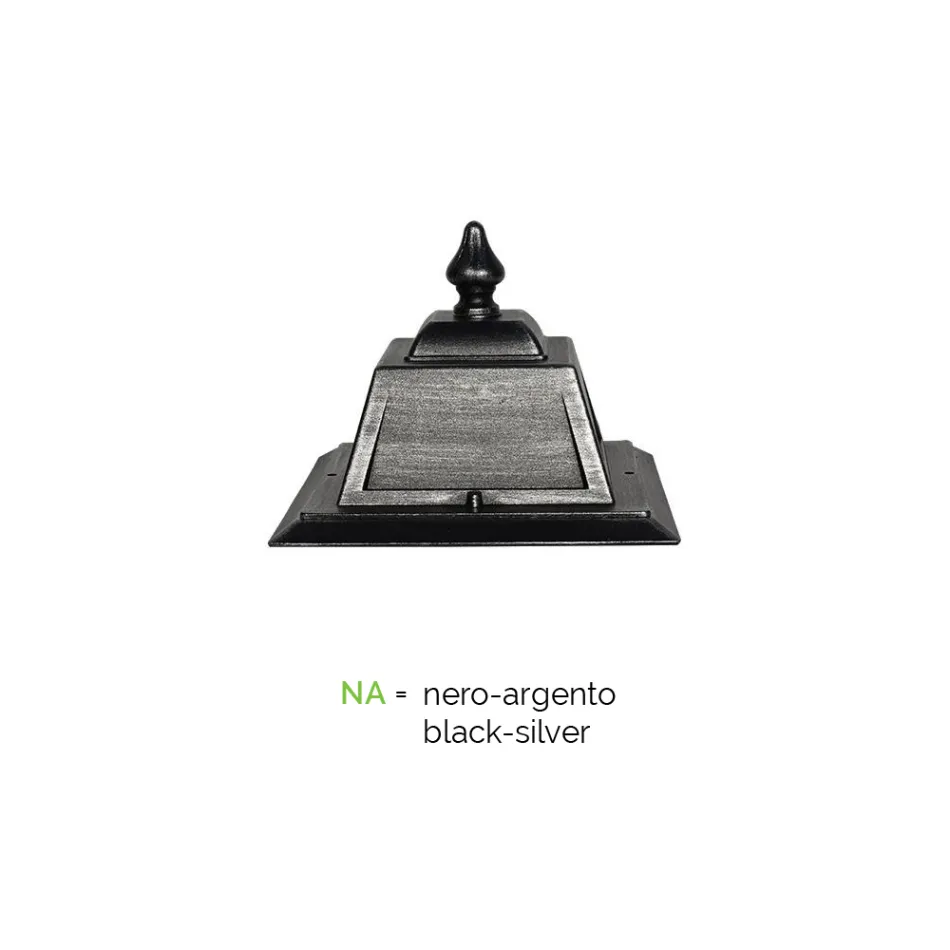 Laternenpfahl mit 3 Lichtern im Vintage-Stil aus Aluminium und Glas, hergestellt in Italien – Doroty Viadurini