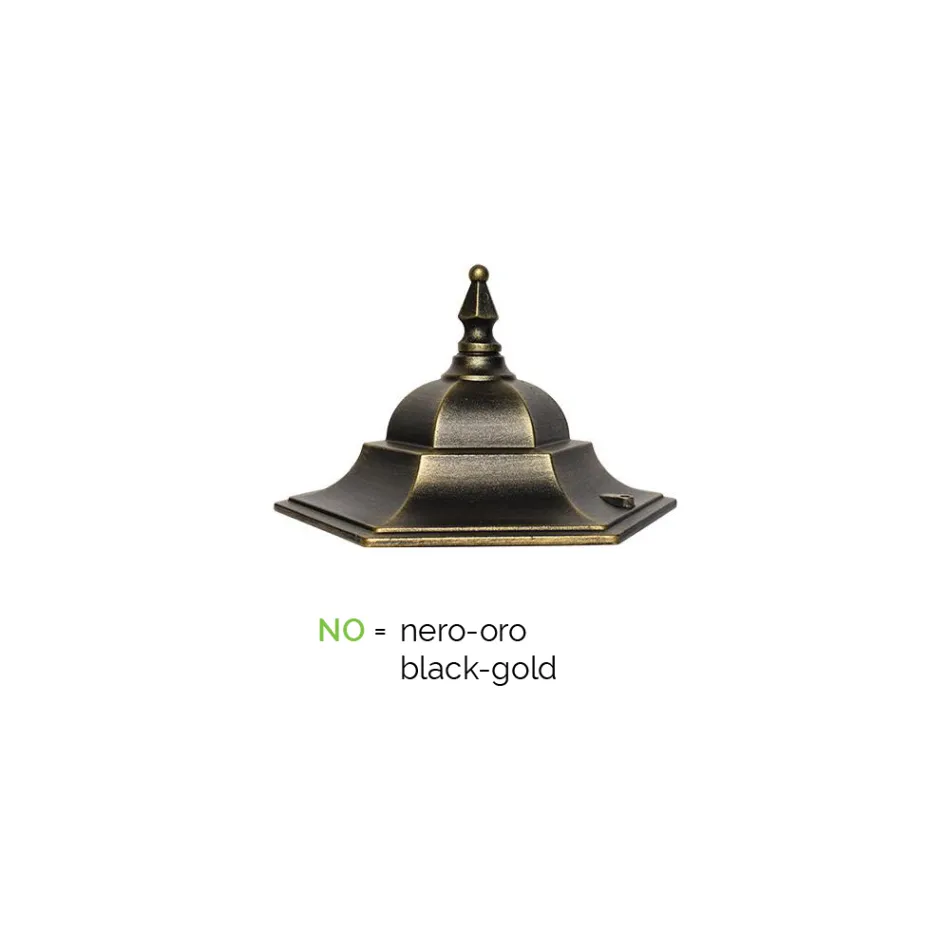 Laternenpfahl 2 Lichter aus Aluminium und Glas Made in Italy Vintage - Janira Viadurini