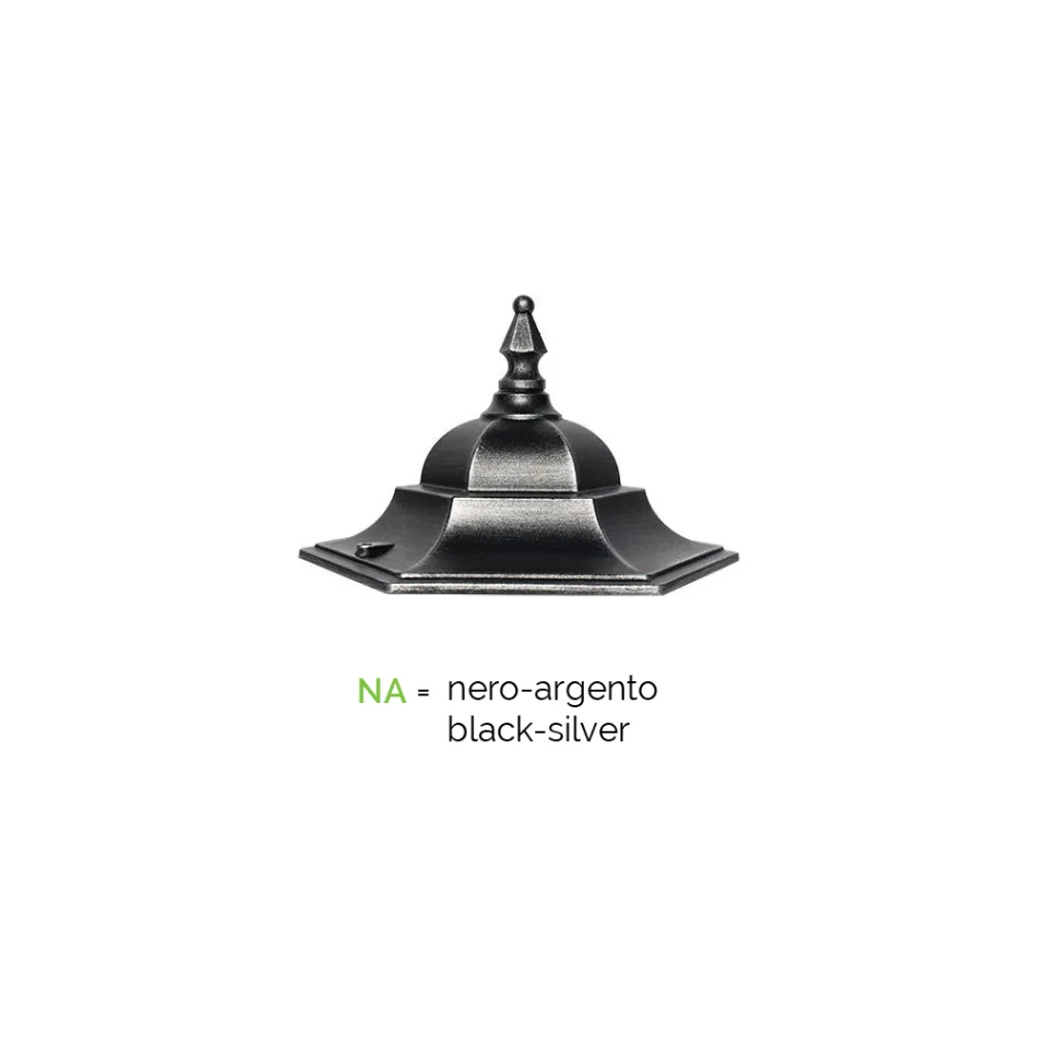 Laternenpfahl 2 Lichter aus Aluminium und Glas Made in Italy Vintage - Janira Viadurini