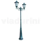 Laternenpfahl 2 Lichter aus Aluminium und Glas Made in Italy Vintage - Janira Viadurini