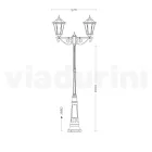 Laternenpfahl 2 Lichter aus Aluminium und Glas Made in Italy Vintage - Janira Viadurini