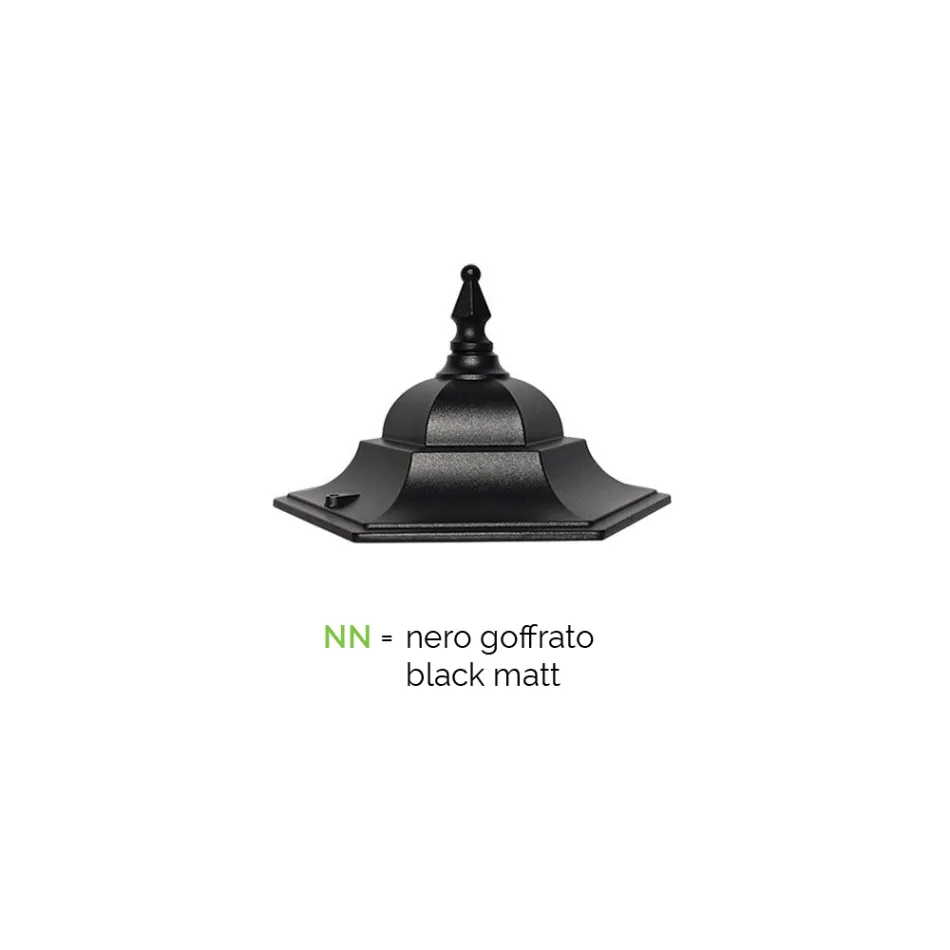 Laternenpfahl 2 Lichter aus Aluminium und Glas Made in Italy Vintage - Janira Viadurini