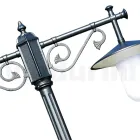 Laternenpfahl 2 Lichter im Vintage-Stil aus grauem Aluminium, hergestellt in Italien – Belen Viadurini