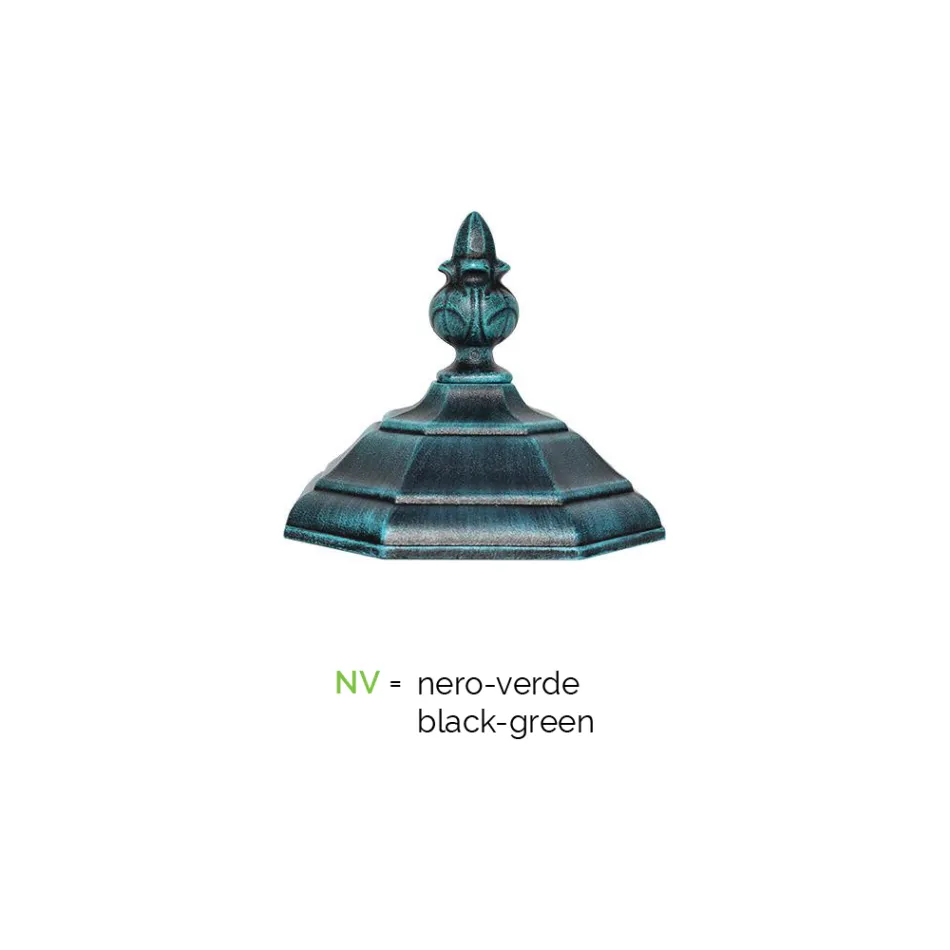 Laternenpfahl mit 2 Lichtern im Vintage-Stil aus Aluminium, hergestellt in Italien – Leona Viadurini