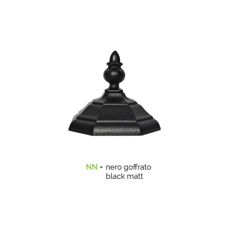 Laternenpfahl mit 2 Lichtern im Vintage-Stil aus Aluminium, hergestellt in Italien – Leona Viadurini