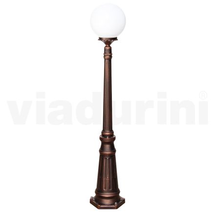 145 cm hohe Straßenlaterne aus schwarzem Acryl und Aluminium, hergestellt in Italien - Trovanero Viadurini