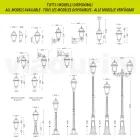 214 cm hohe Gartenlampe aus anthrazitfarbenem Aluminium und sandgestrahltem Glas - Elric Viadurini