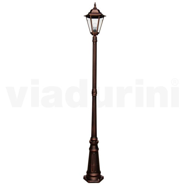 215 cm hohe gartenlampe aus glas und 5 aluminiumausführungen - pinako