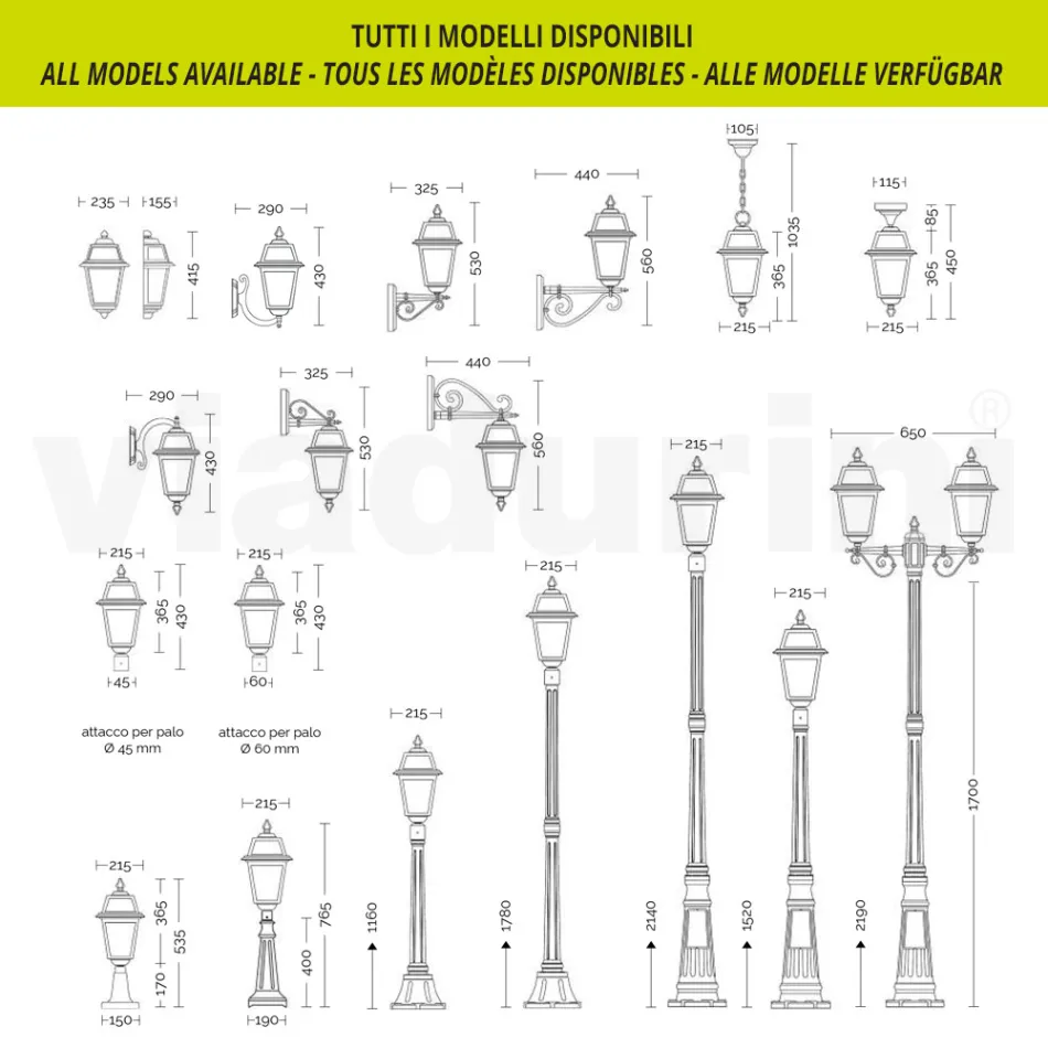 Gartenlaternenpfahl 238 cm hoch aus anthrazitfarbenem Aluminium und sandgestrahltem Glas - Elric Viadurini