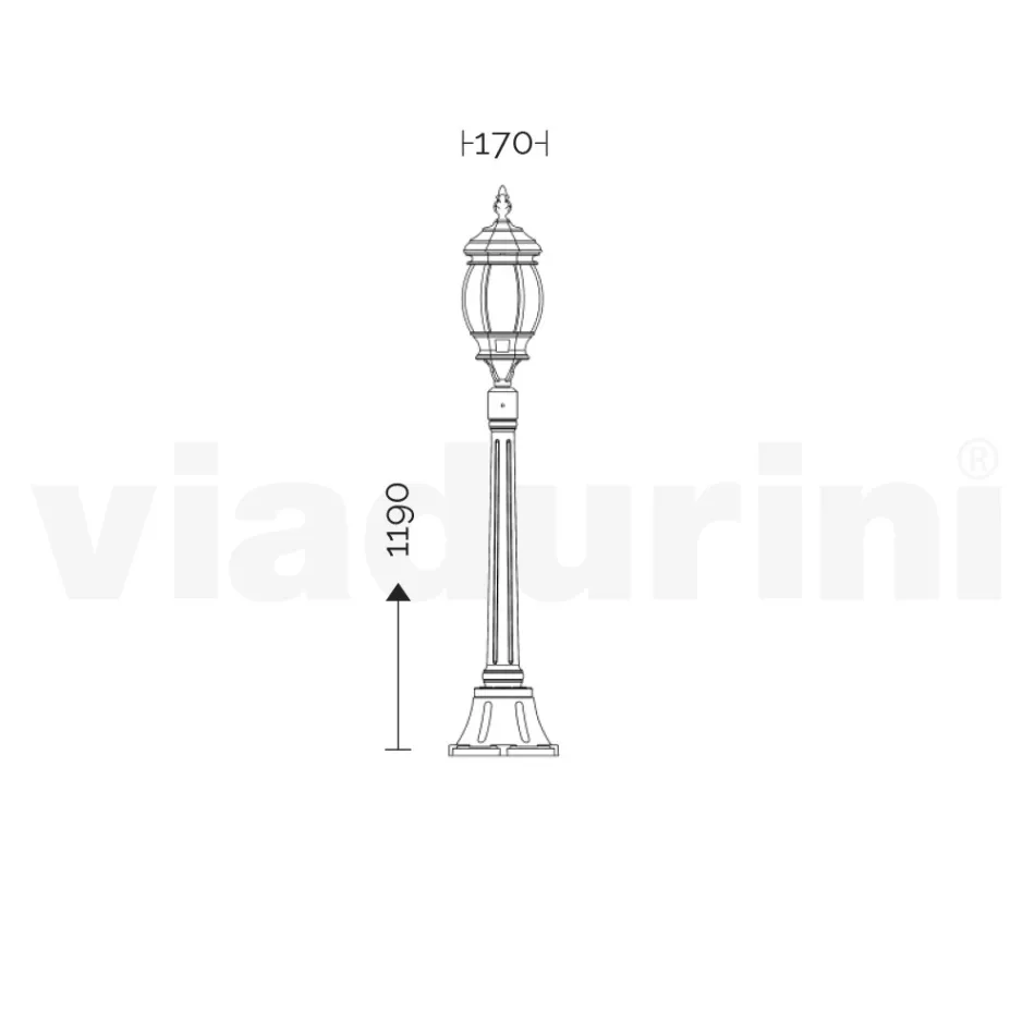 Niedrige Außenlampe aus anthrazitfarbenem Aluminium, hergestellt in Italien – Impero Viadurini