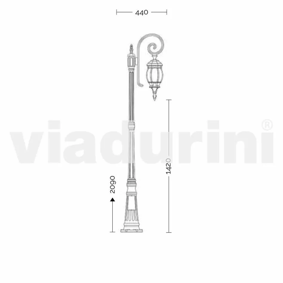 Anika klassische Gartenlampe aus Aluminium made in Italy Viadurini