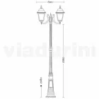 Straßenlampe aus Aluminium mit zwei Leuchten, hergestellt in Italien, Aquilina Viadurini