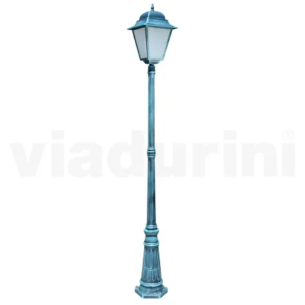 222 cm hohe Außenlampe aus Glas und Aluminiumdruckguss - Alchemist Viadurini