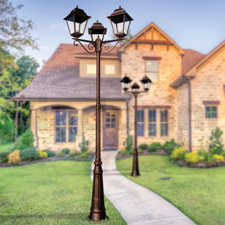 296 cm hohe Außenlampe aus Glas und Aluminiumdruckguss - Alchemist Viadurini