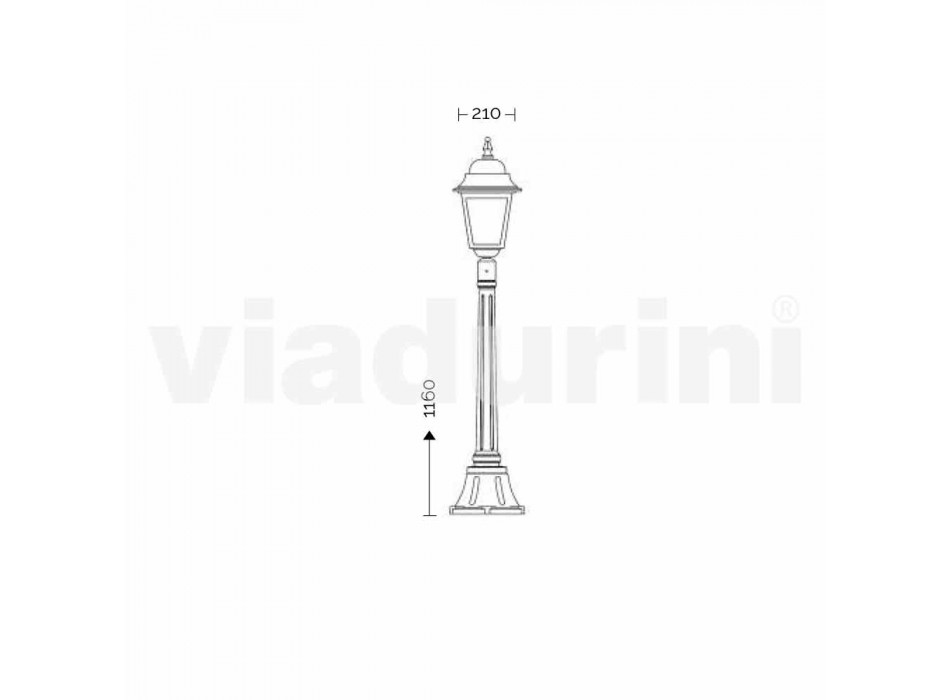 Niedrige Außenlampe aus Aluminium, hergestellt in Italien, Aquilina Viadurini