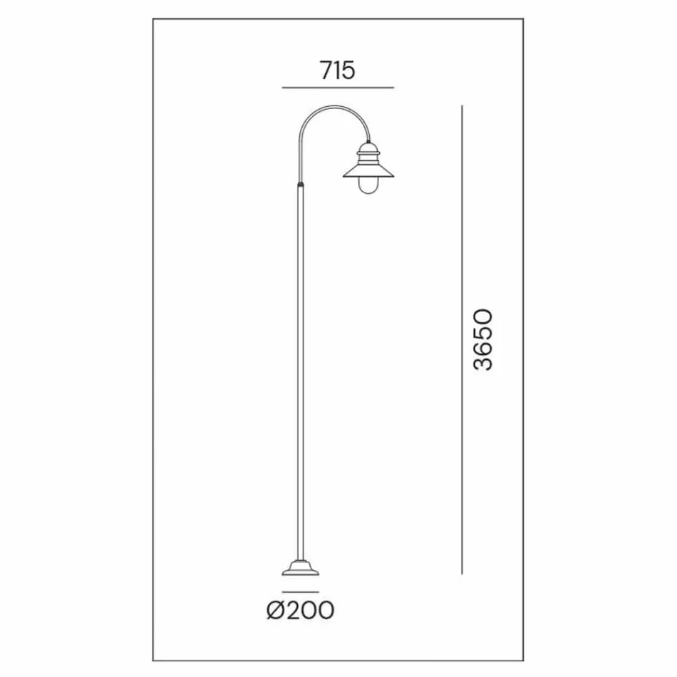 Gartenlaterne mit hohem oder niedrigem Bogen aus Messing und Kupfer - Edge von Il Fanale Viadurini