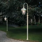 Gartenlaterne aus handbemaltem Aluminium und Blumendekor – Bari Viadurini