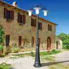 Straßenlampe im Vintage-Stil mit 3 Lichtern aus grauem Aluminium, hergestellt in Italien – Belen Viadurini
