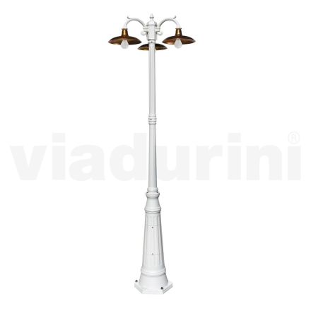 Vintage-Lampe mit 3 Lichtern aus Aluminium und Messing, hergestellt in Italien – Adela Viadurini