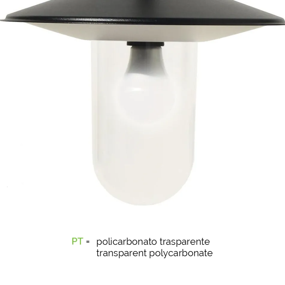 Vintage-Gartenlampe mit 2 Lichtern aus Aluminium, hergestellt in Italien – Belen Viadurini