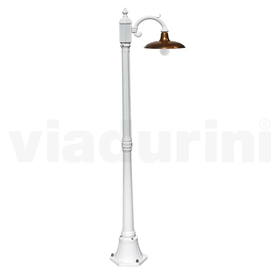 Vintage-Lampe aus Aluminium mit Diffusor aus Messing, hergestellt in Italien – Adela Viadurini
