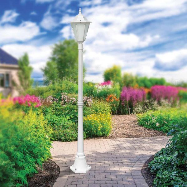 Vintage-außenlampe aus weißem aluminium, hergestellt in italien – terella