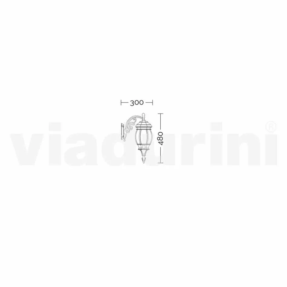 Anika, eine in Italien hergestellte Wandgartenlaterne aus Aluminium Viadurini