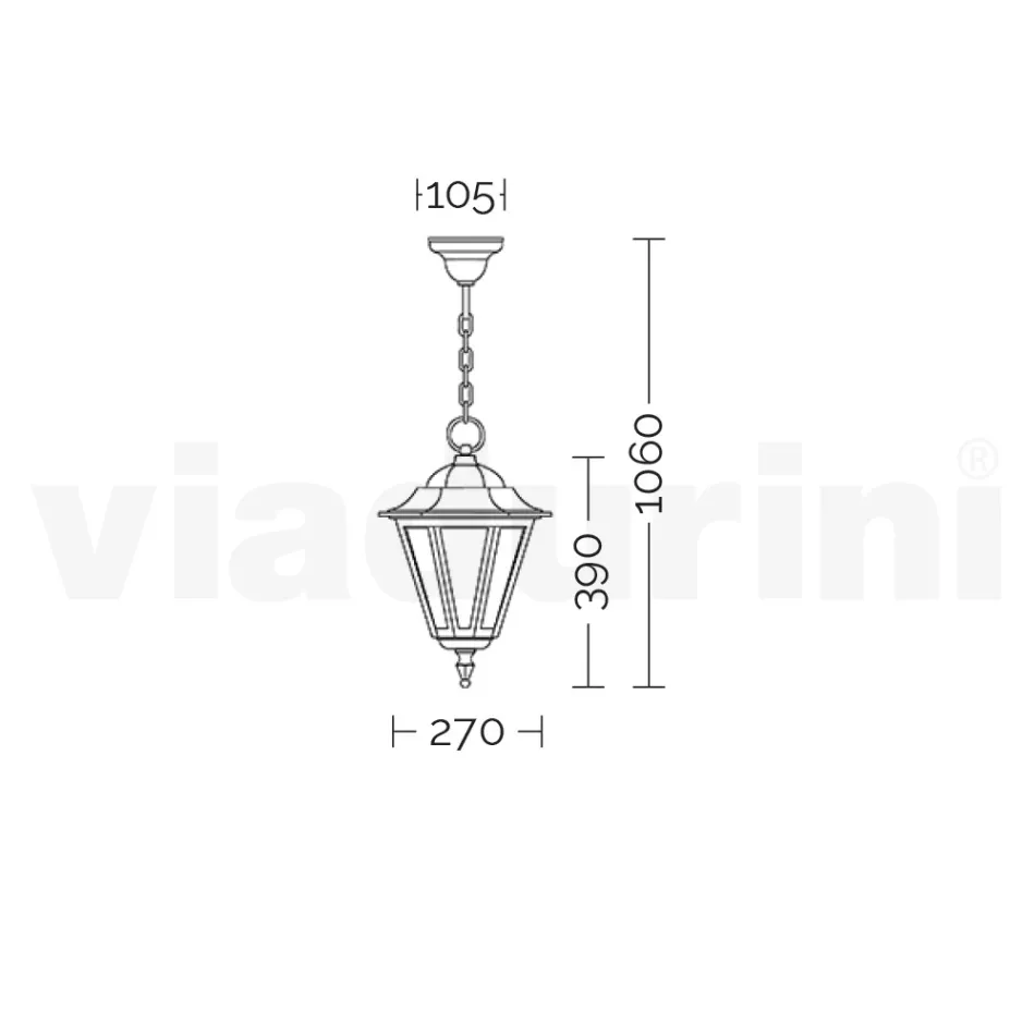 Vintage-Außenlaterne aus weißem Aluminium, hergestellt in Italien – Terella Viadurini