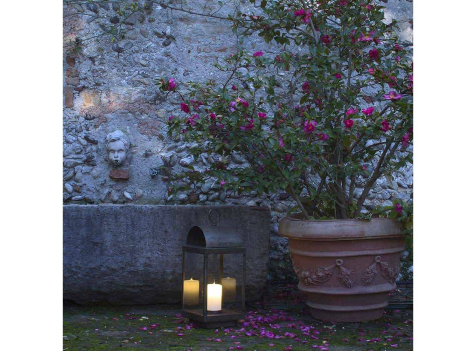 Gartenlaterne mit Eisen oder Messing Kerze Il Fanale Viadurini