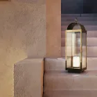 Gemahlene Gartenlaterne mit Kerze Il Fanale Viadurini