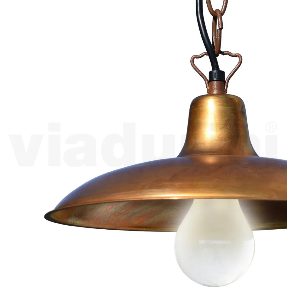 Vintage-Außenlaterne aus Aluminium und Messing, hergestellt in Italien – Adela Viadurini