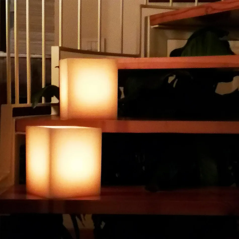 Duftlaterne aus Wachs mit Kratzeffekt und Teelicht, hergestellt in Italien – Famme Viadurini