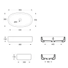 60x35 cm Aufsatzwaschbecken aus Keramik in verschiedenen Farben Made in Italy - Girl Viadurini