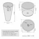 Waschbecken Spalte Konische Stein Natural Black Raja Viadurini