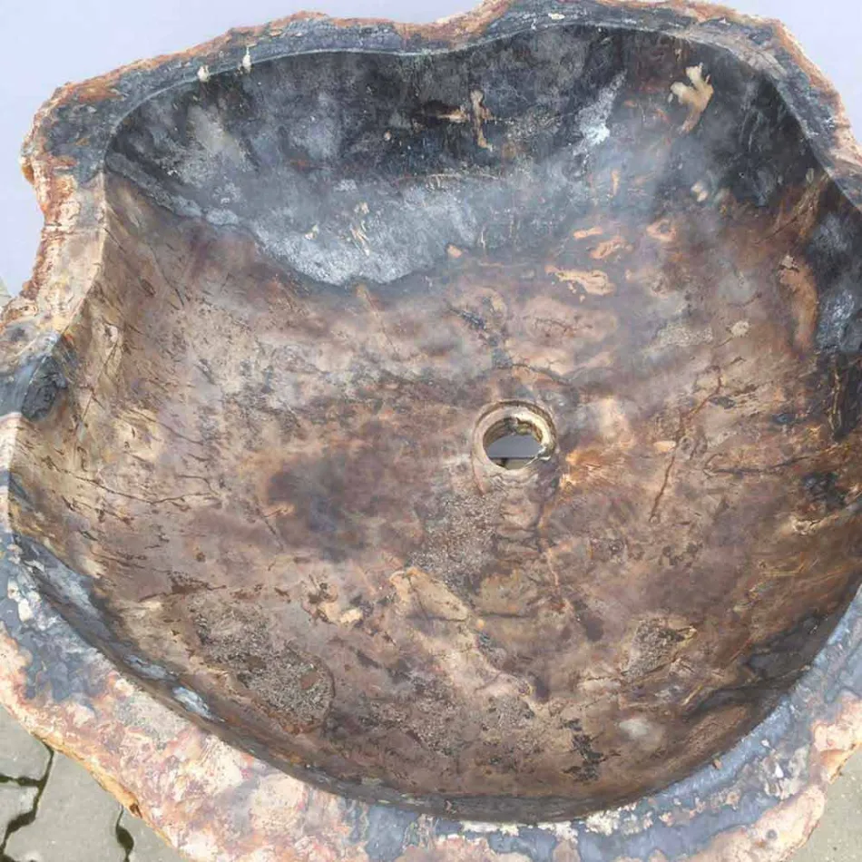 Design-Standwaschbecken aus Ley-Naturstein, handgefertigt Viadurini