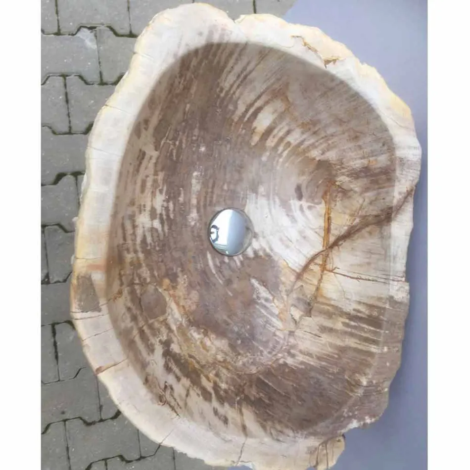 Design-Standwaschbecken aus Ley-Naturstein, handgefertigt Viadurini